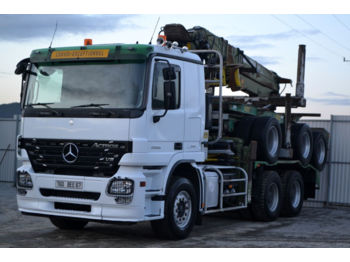 Mercedes-Benz Actros 2655 Holztransporter + KRAN + Anhänger  - Лесной прицеп