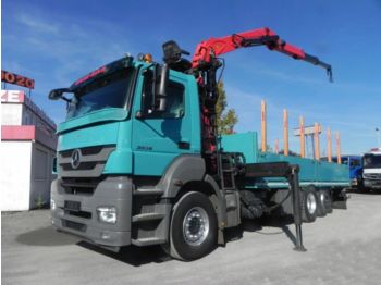 Mercedes-Benz Axor 2536 L Pritsche Kran Scheckheft DB  - Лесной прицеп