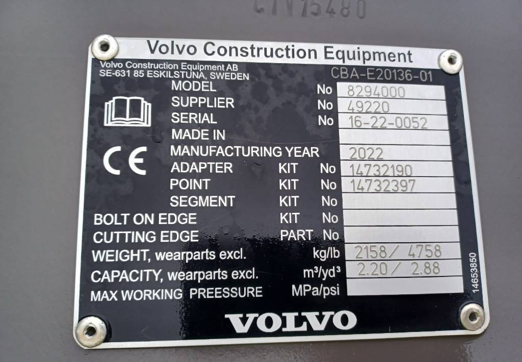 Ковш для Строительной техники Volvo CAZO EC 380 E EC350: фото 3