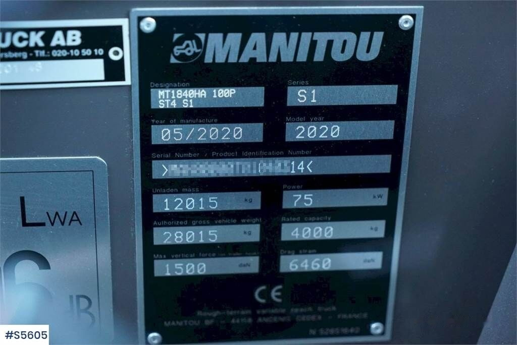 Новый Телескопический погрузчик Manitou MT1840 HA, NEW INSPECTED TELESCOPIC HANDLER with f: фото 47