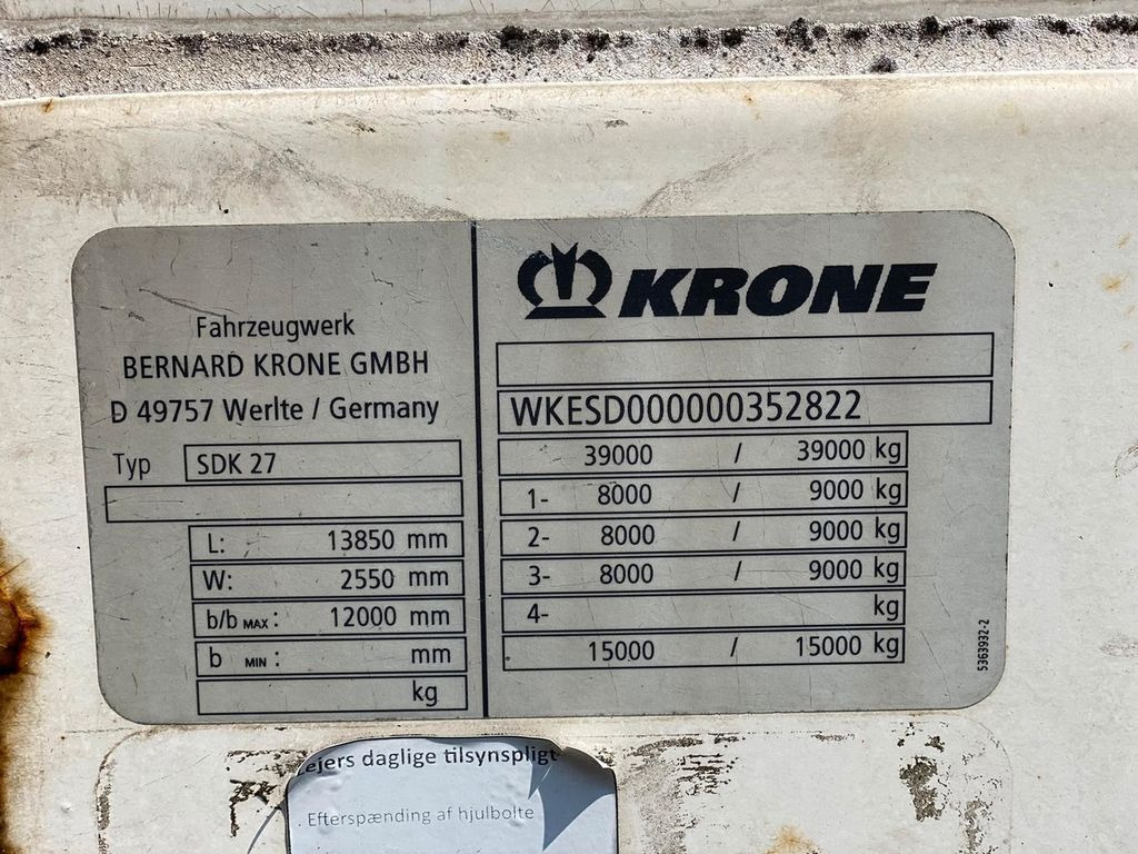 Полуприцеп-фургон Krone SDK 27 Koffer mit Code XL Zertifikat: фото 9