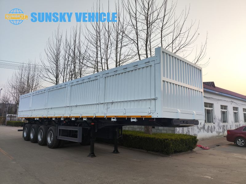 Новый Полуприцеп-контейнеровоз/ Сменный кузов для транспортировки контейнеров SUNSKY 60Ton 4 axle sidewall tipper trailer: фото 5