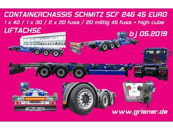 Полуприцеп-контейнеровоз/ Сменный кузов Schmitz Cargobull SCF 24 G 45 EURO / 20/30/40/45 fuss LIFT: фото 1