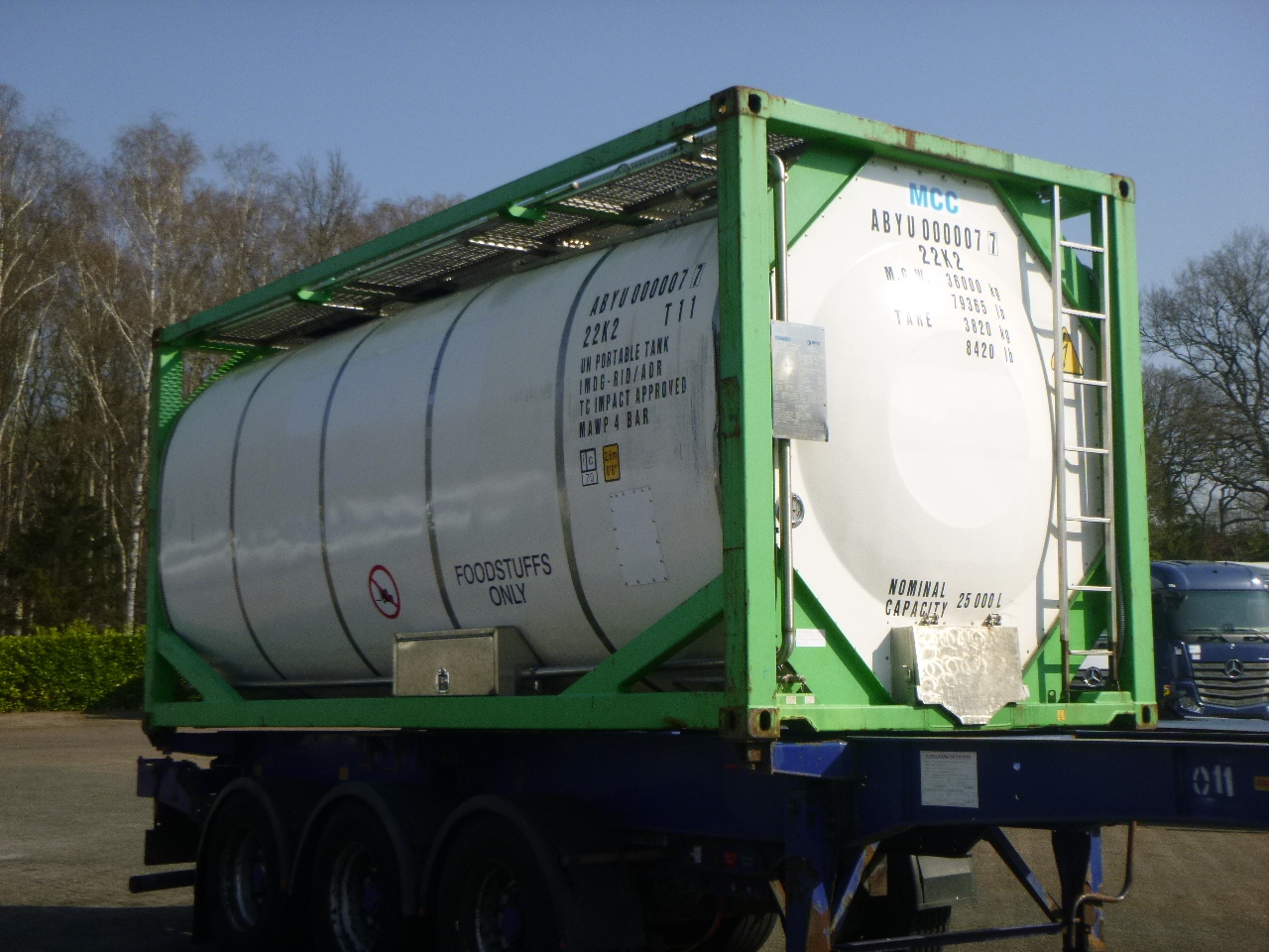 Танк-контейнер, Полуприцеп Danteco Food tank container inox 20 ft / 25 m3 / 1 comp: фото 2