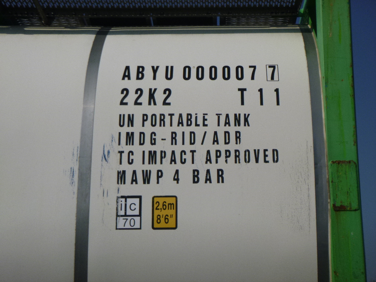 Танк-контейнер, Полуприцеп Danteco Food tank container inox 20 ft / 25 m3 / 1 comp: фото 6