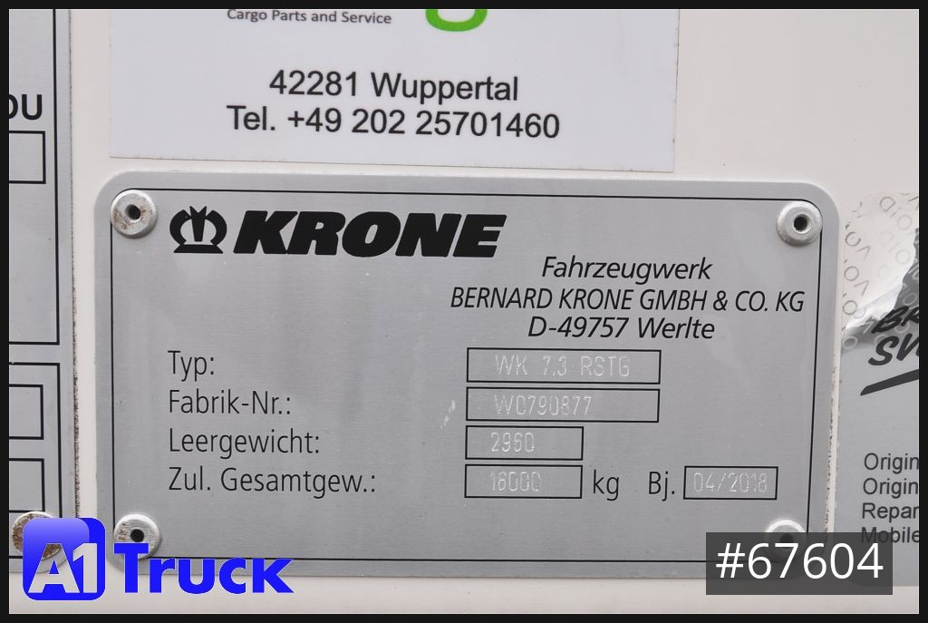 Сменный кузов - фургон KRONE WB BDF 7,45 Koffer, Klapptische,  2520mm innen: фото 8