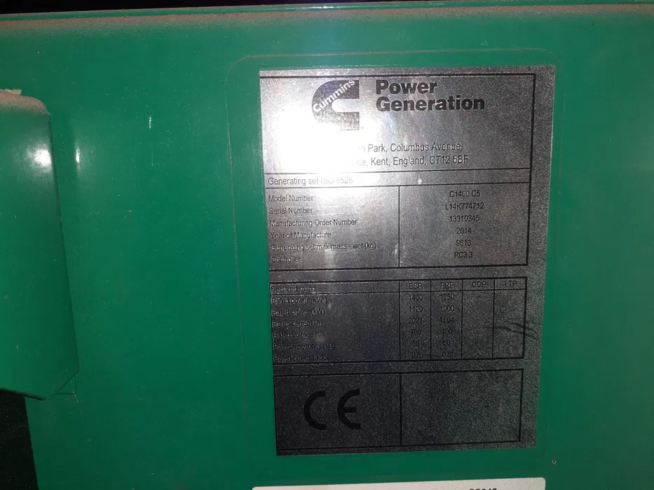 Электрогенератор Agregat Prądotwórczy Generator o mocy 1000 kw 1250 kva 1 MW MEGAWAT Przepracowan Agregat Prądotwórczy Generator o mocy 1000 kw 1250 kva 1 MW MEGAWAT Przepracowane 53 godziny . Silnik USA CUMMINS Diesel . Generator Stamford . Rok 2014 .: фото 4