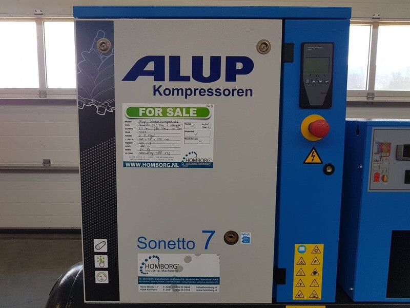 Новый Воздушный компрессор Alup Sonetto 7.5 + 200 Elektrische Schroefcompressor met ketel en droger 5.5 kW 750 L / min 10 Bar: фото 10