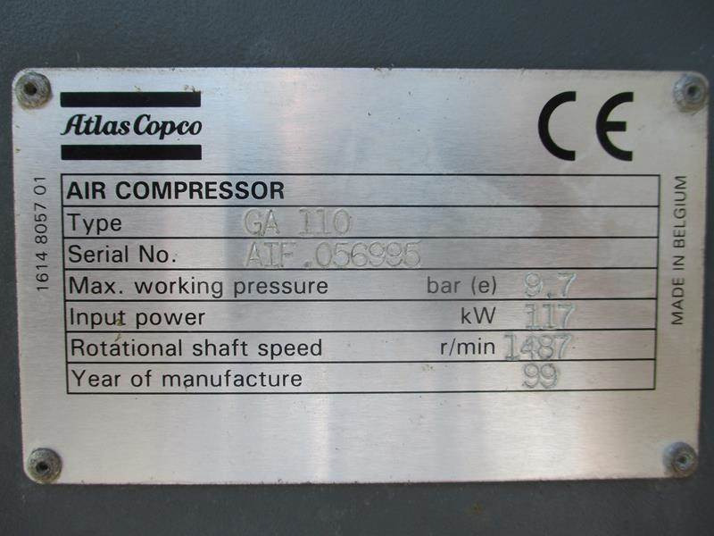 Воздушный компрессор Atlas-Copco GA 110 - FF: фото 13