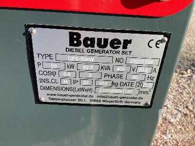 Новый Электрогенератор BAUER GFS-50 62.5 kVA (Unused): фото 5