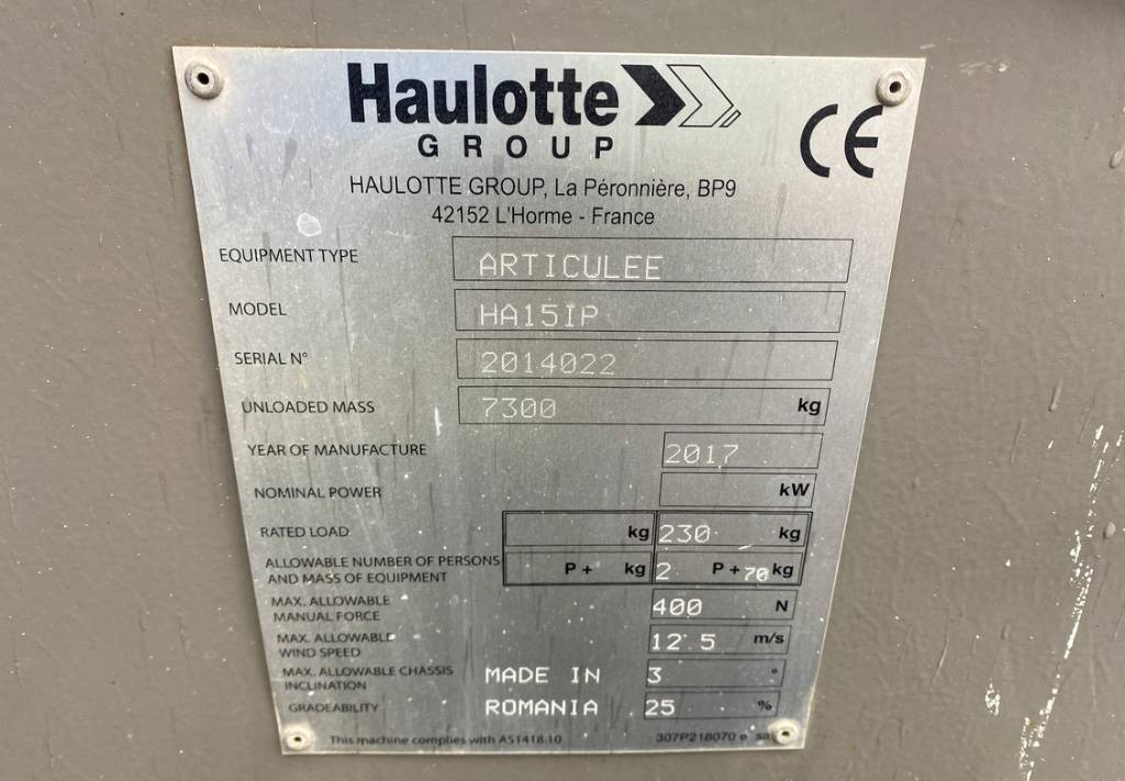 Коленчатый подъемник Haulotte HA15IP Electric Articulated Boom Work Lift 1500cm: фото 10