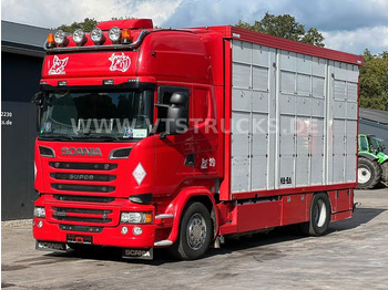 Scania R520 V8 4x2 Blatt/Luft KA-BA 3-Stock m. Hubdach  - Грузовик для перевозки животных: фото 1
