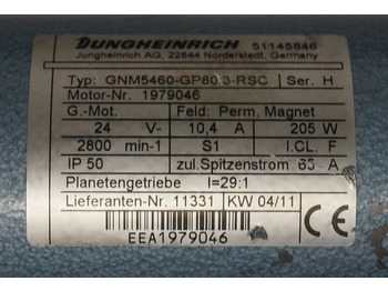 Электрическая система для Погрузочно-разгрузочной техники Jungheinrich 51145846 | Steeringmotor 24V type GNM5460 GP80,3 RSC Steering senso: фото 2