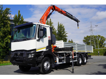 Самосвал, Автоманипулятор RENAULT K380 6×4 / FASSI F175 crane 7.85 t / 120 thousand km! / 2-sided tipper: фото 4