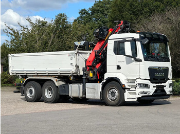 Самосвал, Автоманипулятор MAN TGS 26.430 2022!EURO6!! 6x2!! PALFINGER 23tm+JIB+LIER/WINCH!!DREISEITEN KIPPER/BORDMATIC!!9tkm: фото 4