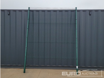 Сельскохозяйственная техника Unused Galvanised & Powder Coated Heavy Duty (5mm) Wire Mesh Fencing, 25 x H2.4m x W2.2m Panels, 26 x 60mm x 60mm x3m Posts, with Fittings (Black): фото 4