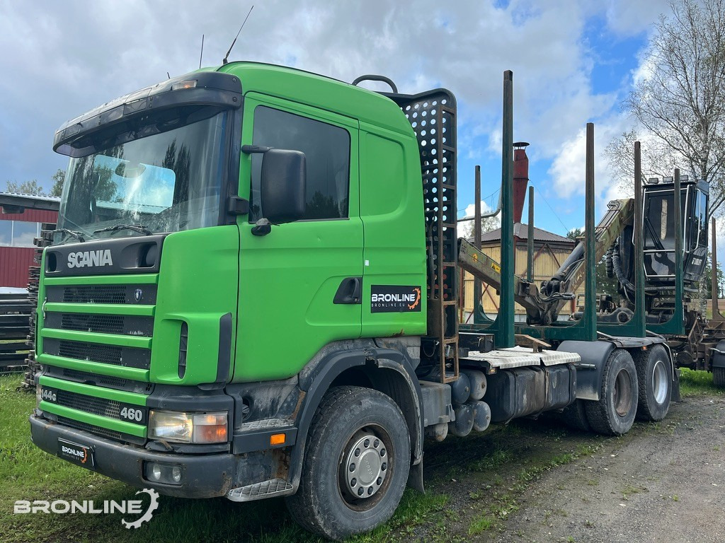 2001 Scania R144 6x4 Loglift + 1997 Närko TP3-RT-280 - Лесовоз: фото 1 2001 Scania R144 6x4 Loglift + 1997 Närko TP3-RT-280 - Лесовоз: фото 1
