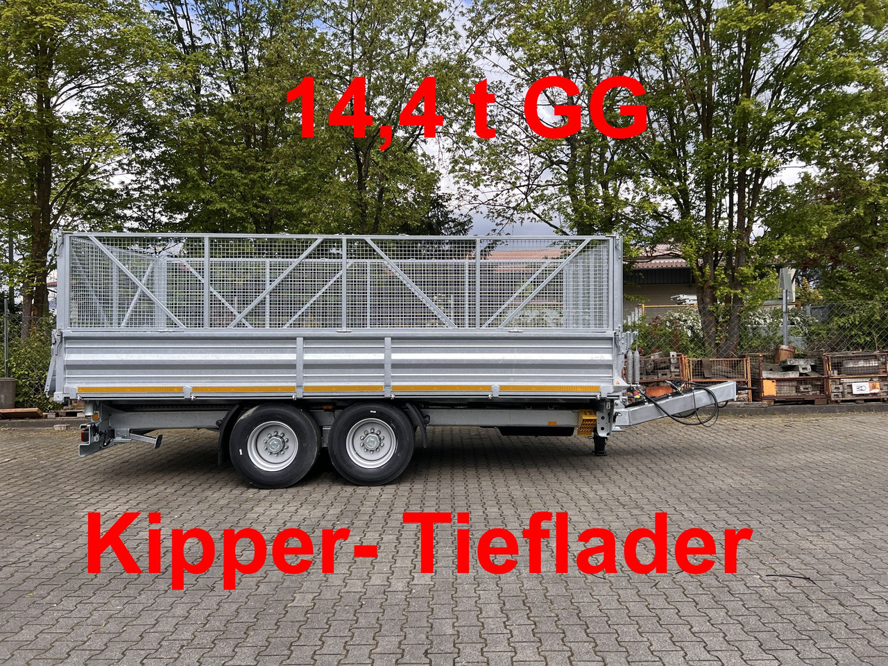 Möslein TTD 14  5,70 m  14 t Tandem- Kipper Tieflader 5,70 m lang, Breite Reifen-- Neufahrzeug -- - Самосвальный прицеп: фото 1 Möslein TTD 14  5,70 m  14 t Tandem- Kipper Tieflader 5,70 m lang, Breite Reifen-- Neufahrzeug -- - Самосвальный прицеп: фото 1