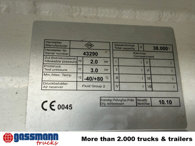 Полуприцеп цистерна для сыпучих грузов Feldbinder EUT 38.3-3, Liftachse, 3 Kammern, ca. 38.000l: фото 7