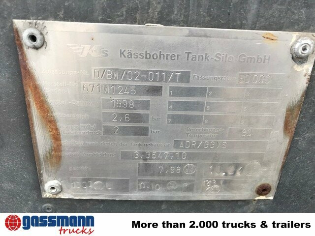 Kässbohrer Kässbohrer SSK 60/10-24 ADR, 60 cbm, - Полуприцеп цистерна для сыпучих грузов: фото 5 Kässbohrer Kässbohrer SSK 60/10-24 ADR, 60 cbm, - Полуприцеп цистерна для сыпучих грузов: фото 5