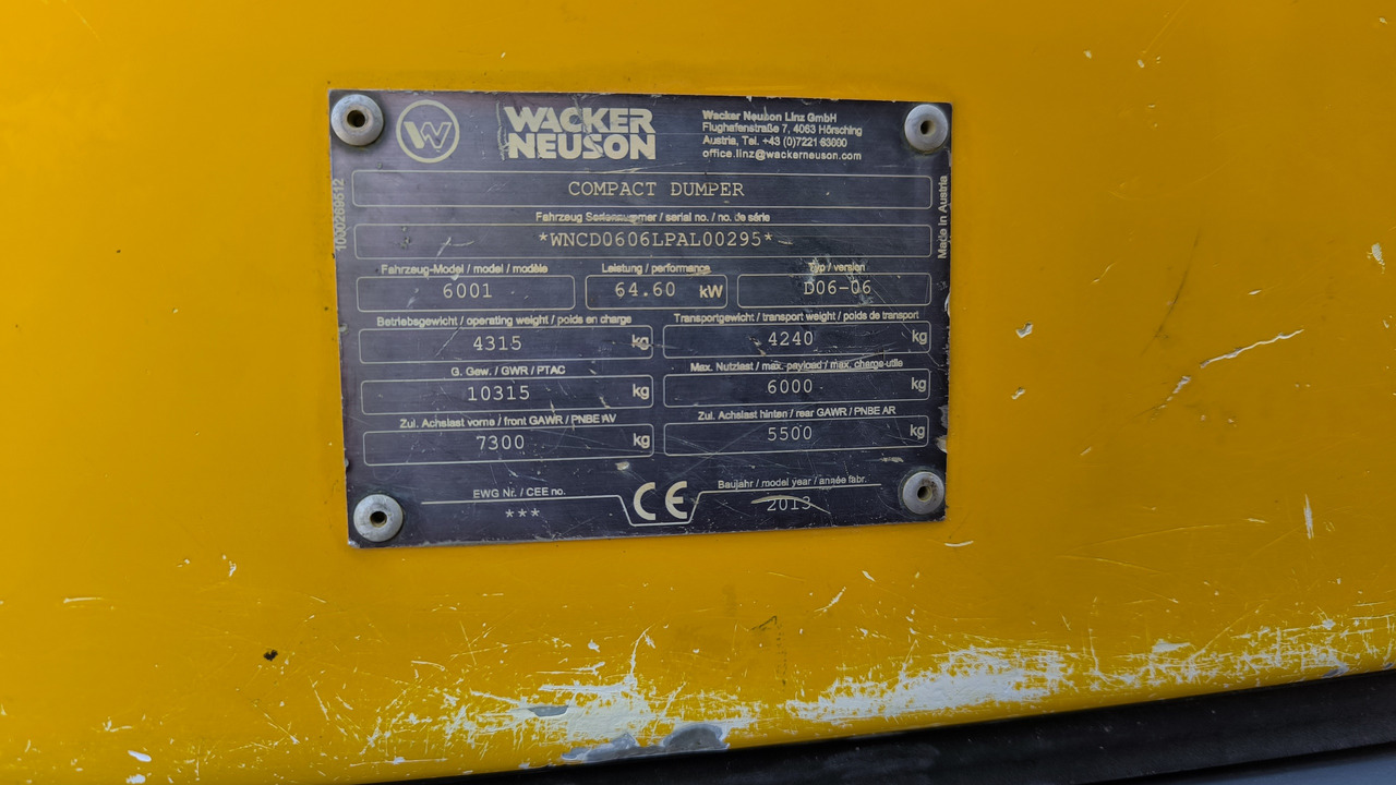 Внедорожный самосвал WACKER NEUSON 6001 S: фото 7
