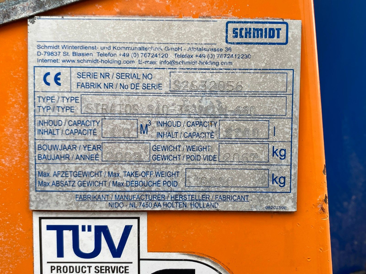 Schmidt Salzstreuer 4m³|Stratos S40-36* + Rahmen - Разбрасыватель песка/ Соли: фото 4 Schmidt Salzstreuer 4m³|Stratos S40-36* + Rahmen - Разбрасыватель песка/ Соли: фото 4