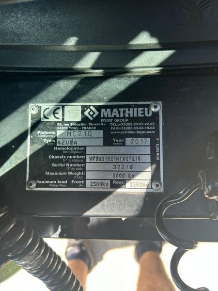 Mathieu Azura MC210 - Подметально-уборочная машина: фото 5 Mathieu Azura MC210 - Подметально-уборочная машина: фото 5