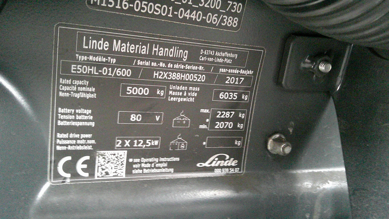 LINDE E50HL-01/600 CABIN - Электропогрузчик: фото 2 LINDE E50HL-01/600 CABIN - Электропогрузчик: фото 2