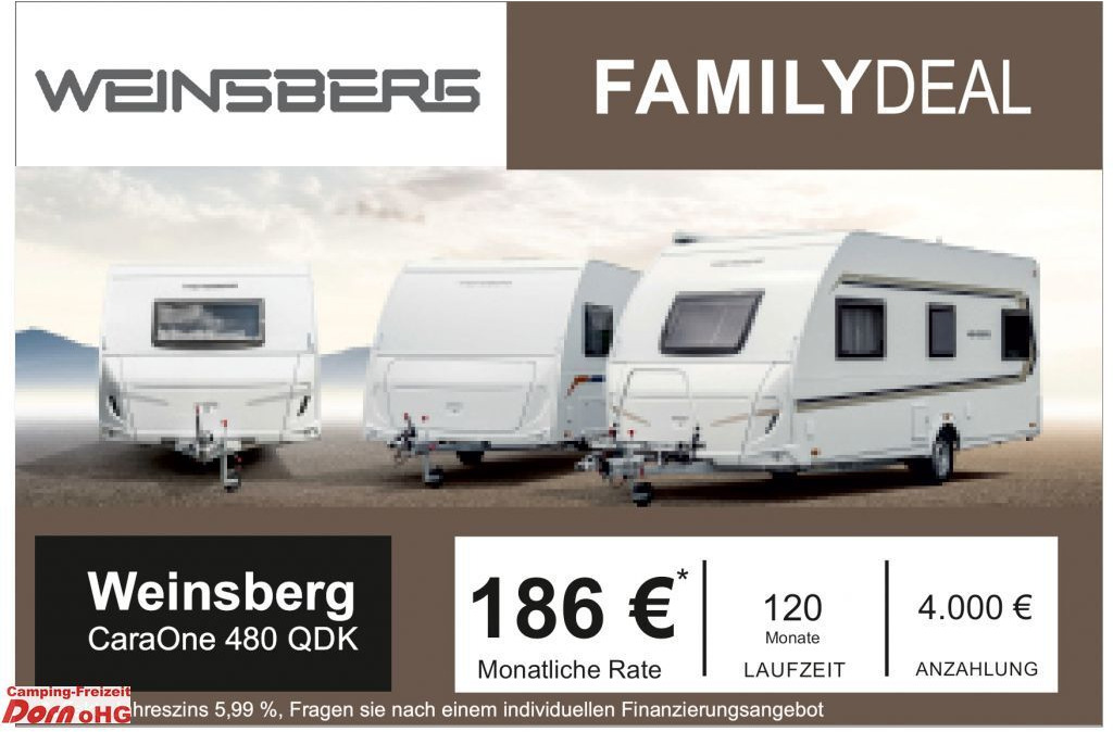 Новый Прицеп дача Weinsberg CaraOne 480 QDK Viel Ausstattung: фото 1