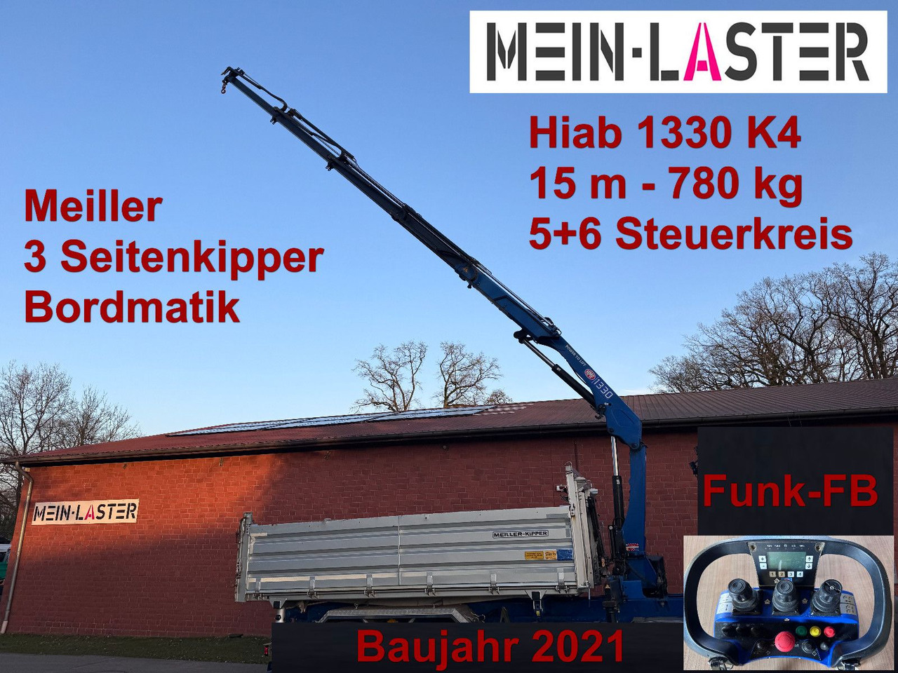 MAN Aufbau Meiller Bordmatik + HMF 1330 K4 15m Funk - Самосвал, Автоманипулятор: фото 1 MAN Aufbau Meiller Bordmatik + HMF 1330 K4 15m Funk - Самосвал, Автоманипулятор: фото 1