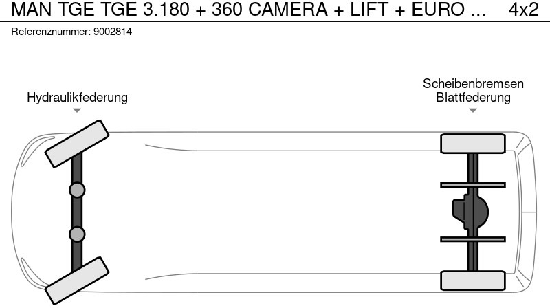 Фургон с закрытым кузовом MAN TGE TGE 3.180 + 360 CAMERA + LIFT + EURO 6B + AIRCO + 720 KG LOADING + 3 SEATS: фото 16