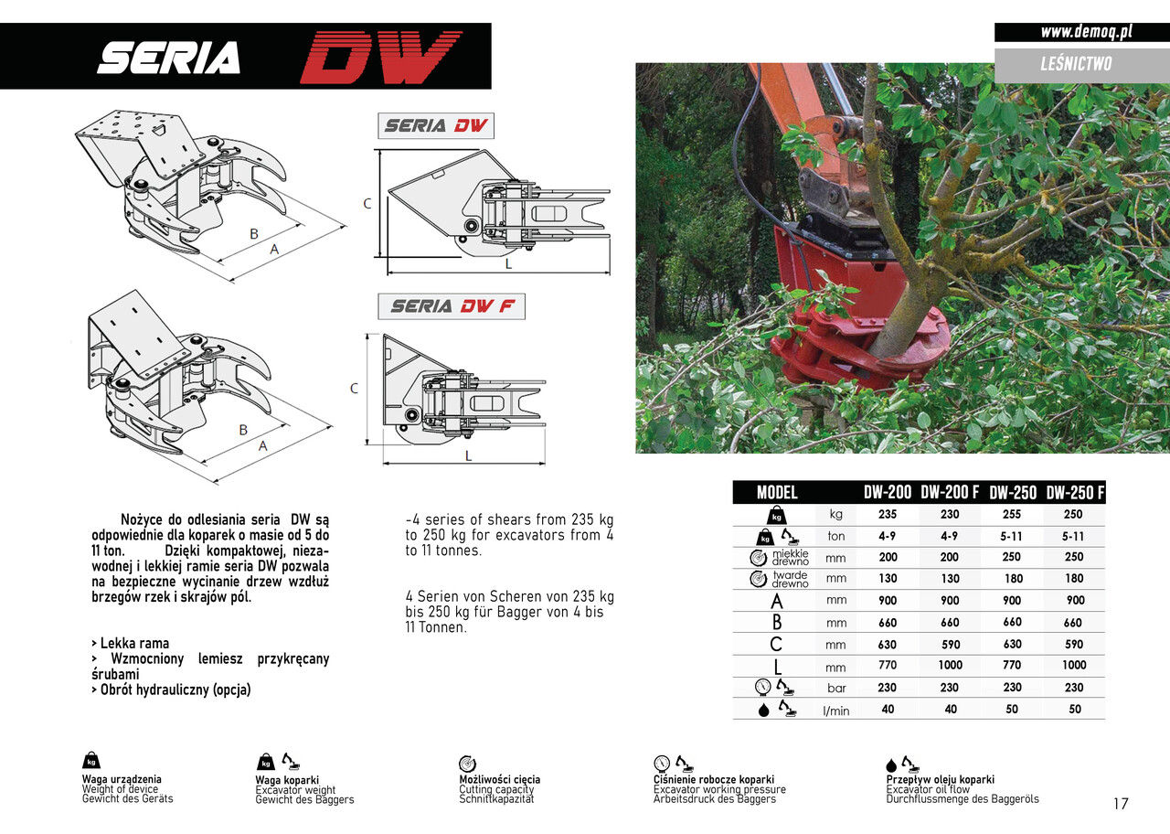 DEMOQ DW250 F De-forestation shear 250 kg - Грейфер для Строительной техники: фото 3 DEMOQ DW250 F De-forestation shear 250 kg - Грейфер для Строительной техники: фото 3