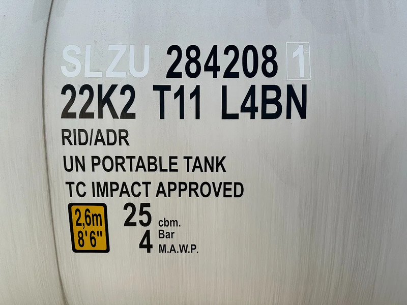 Новый Резервуар для хранения CIMC NEW / UNUSED,  for  FOOD STUFF or CHEMICAL, 20FT ISO,  25.030L, L4BN, UN Portable, T11, test: 1-2027: фото 13