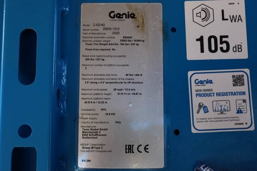 Genie Z62/40 Diesel, 4x4 Drive, 20.9 m Working Height, 1 - Коленчатый подъемник: фото 5 Genie Z62/40 Diesel, 4x4 Drive, 20.9 m Working Height, 1 - Коленчатый подъемник: фото 5