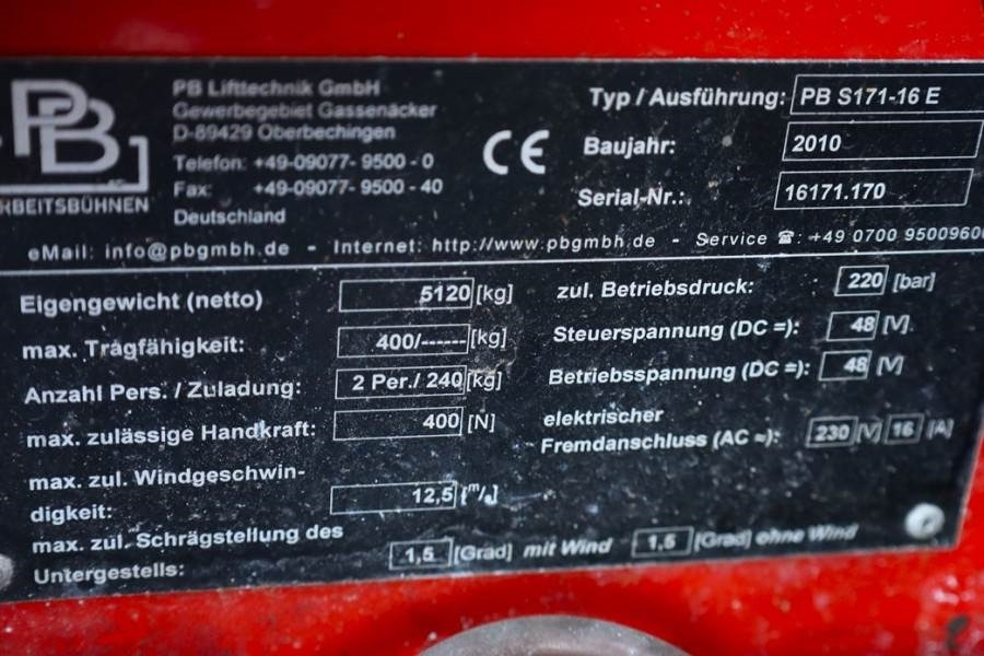 Ножничный подъемник PB LIFT S171-16E Electric, 17.3m Working Height, 400k: фото 6