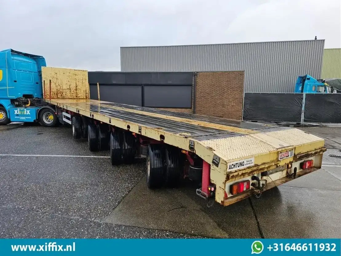 ES-GE 4-ass. Vlakke uitschuifbare Mega oplegger / 4x gestuurd / 14129 - Полуприцеп бортовой/ Платформа: фото 4 ES-GE 4-ass. Vlakke uitschuifbare Mega oplegger / 4x gestuurd / 14129 - Полуприцеп бортовой/ Платформа: фото 4