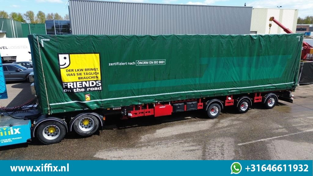 Meusburger 3-ass. Vlakke dubbel 2x uitschuifbare oplegger met huifopbouw / 3x ge - Полуприцеп бортовой/ Платформа: фото 2 Meusburger 3-ass. Vlakke dubbel 2x uitschuifbare oplegger met huifopbouw / 3x ge - Полуприцеп бортовой/ Платформа: фото 2