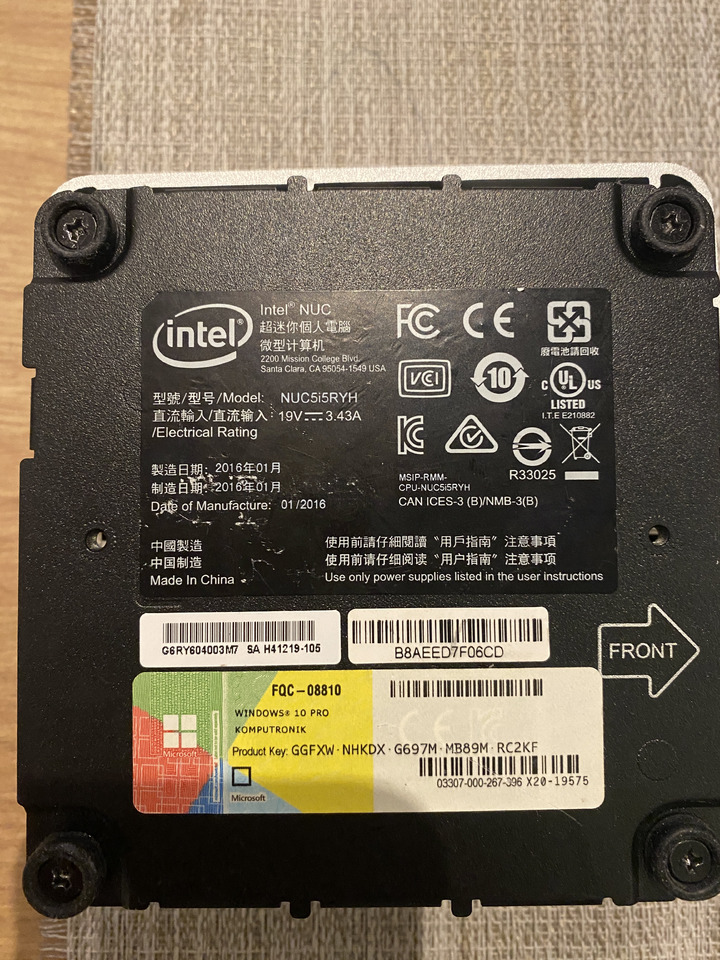 Mikrokomputer Mini PC Intel NUC5i5RYH - Инструмент/ Оборудование: фото 5 Mikrokomputer Mini PC Intel NUC5i5RYH - Инструмент/ Оборудование: фото 5