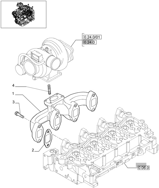 New Holland T6010 Kolektor wylotowy 2831204 - Выпускной коллектор для Тракторов: фото 1 New Holland T6010 Kolektor wylotowy 2831204 - Выпускной коллектор для Тракторов: фото 1