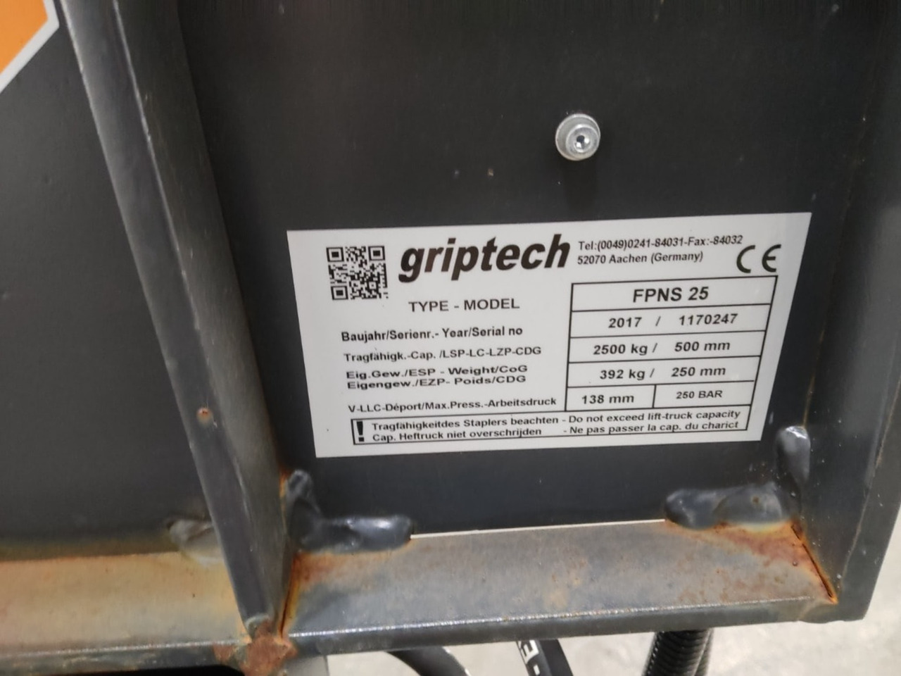 Griptech FPNS25 - Навесное оборудование для Погрузочно-разгрузочной техники: фото 2 Griptech FPNS25 - Навесное оборудование для Погрузочно-разгрузочной техники: фото 2