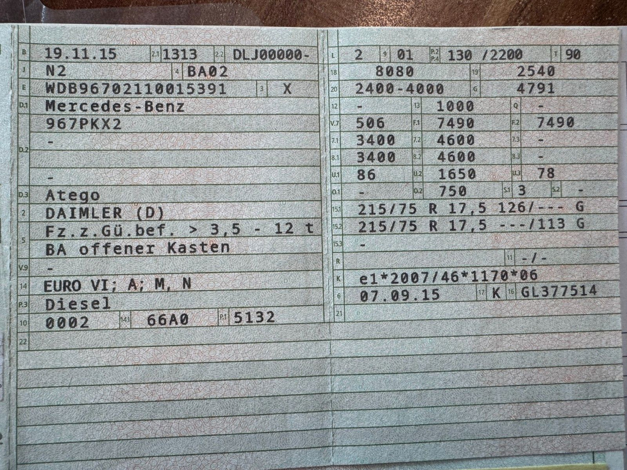 Mercedes-Benz 818 4X2 Pritsche original Kilometer - Малотоннажный бортовой грузовик: фото 2 Mercedes-Benz 818 4X2 Pritsche original Kilometer - Малотоннажный бортовой грузовик: фото 2