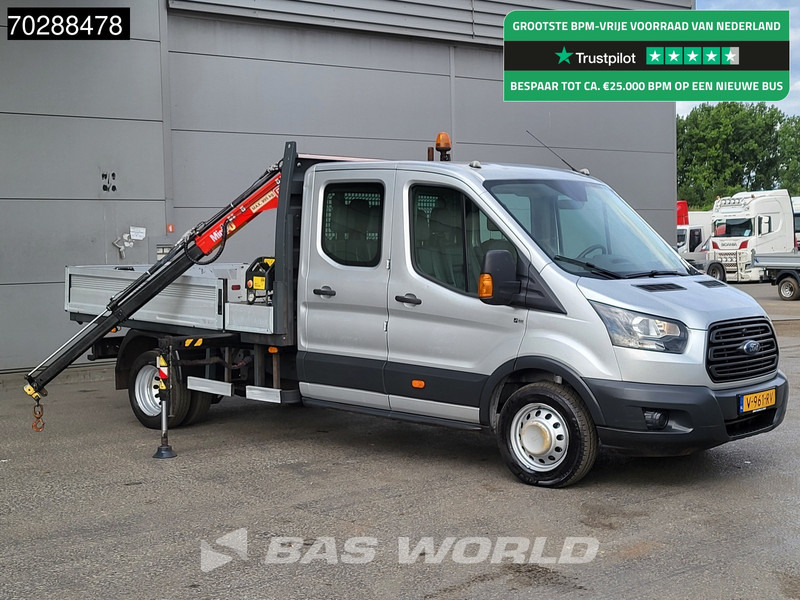 Малотоннажный бортовой грузовик Ford Transit 105pk Kraanwagen Fassi M10A.12 Dubbel Cabine Dubbellucht Trekhaak Euro6 Crane Kran Kranwagen Trekhaak: фото 1