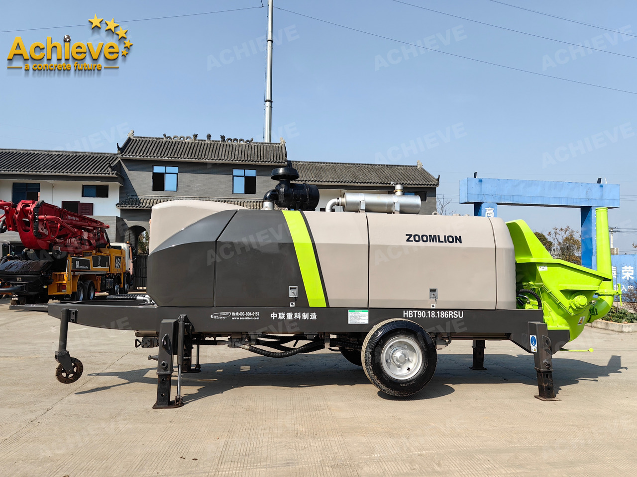 Zoomlion 2022 Zoomlion HBT 90.18.186RSU hydraulic Concrete Trailer Pump in China【ACHIEVE】TOP CONDITION!!! - Бетононасос стационарный: фото 1 Zoomlion 2022 Zoomlion HBT 90.18.186RSU hydraulic Concrete Trailer Pump in China【ACHIEVE】TOP CONDITION!!! - Бетононасос стационарный: фото 1