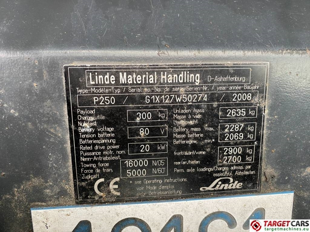 Коммунальный трактор Linde P250 Tow Tug Truck Tractor Electric 80V Max 25T: фото 17 Коммунальный трактор Linde P250 Tow Tug Truck Tractor Electric 80V Max 25T: фото 17