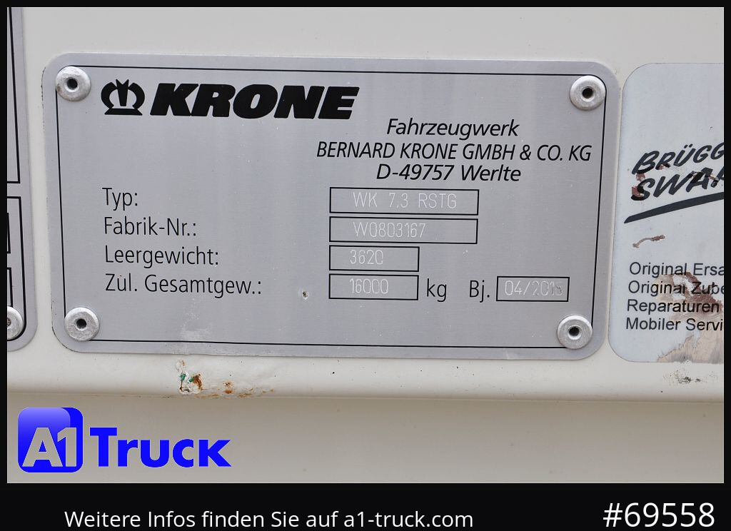 Сменный кузов - фургон KRONE WB BDF 7,45 Koffer,  2750mm innen, 20 x vorhanden: фото 8