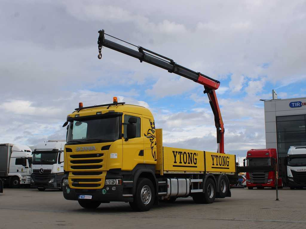 Scania R450, 6X2, EURO 6, SIDE, HYDRAULIC ARM PALFINGER PK 17.001 - Грузовик бортовой/ Платформа: фото 1 Scania R450, 6X2, EURO 6, SIDE, HYDRAULIC ARM PALFINGER PK 17.001 - Грузовик бортовой/ Платформа: фото 1