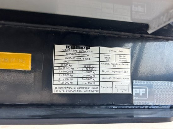 Самосвальный полуприцеп Kempf SKM 39 Alu-Kastenmulde 55m³ Rollplane: фото 13