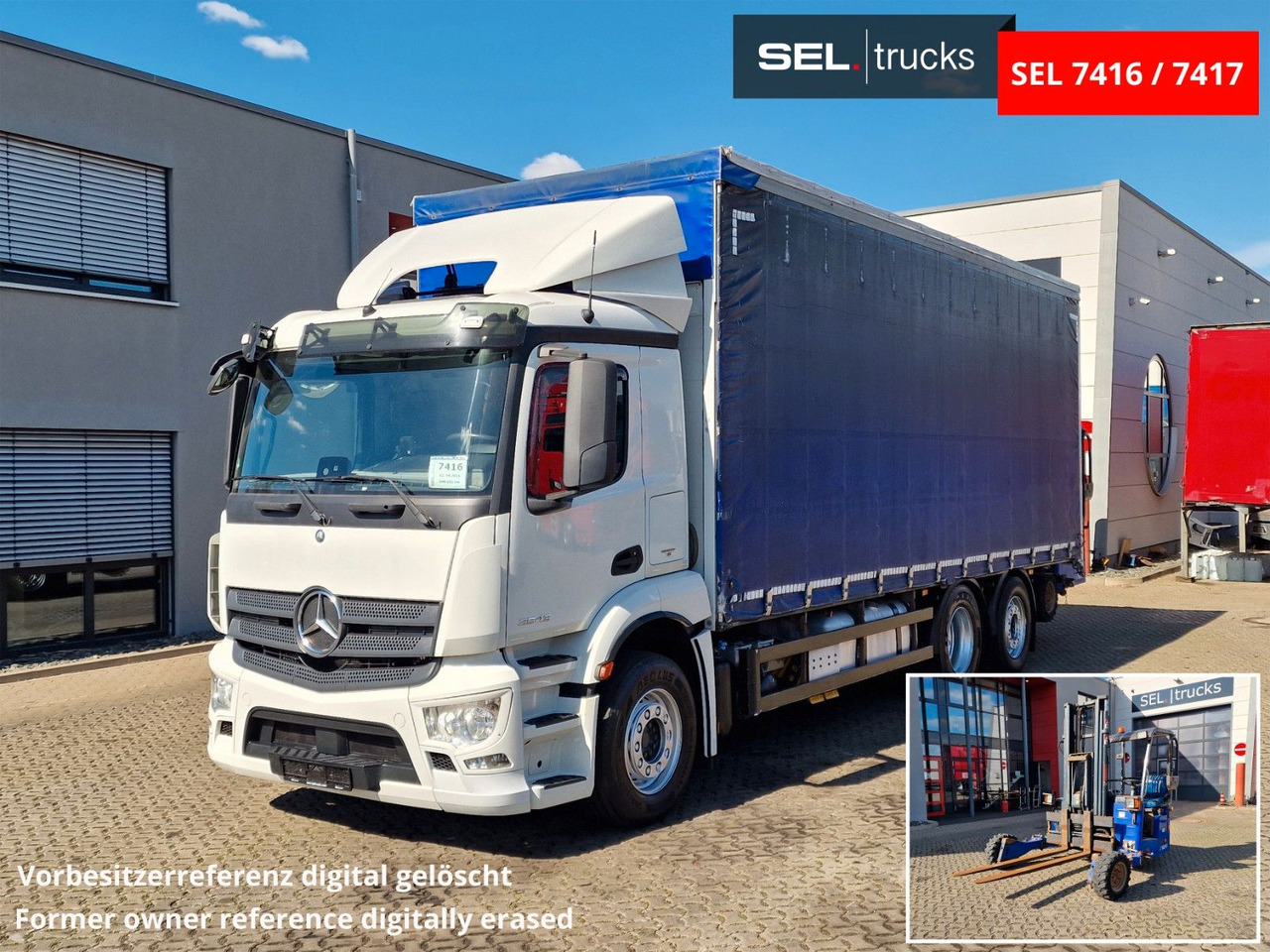 Mercedes-Benz Antos 2543 /Retarder / mit Stapler / Lenkachse - Тентованный грузовик: фото 1 Mercedes-Benz Antos 2543 /Retarder / mit Stapler / Lenkachse - Тентованный грузовик: фото 1