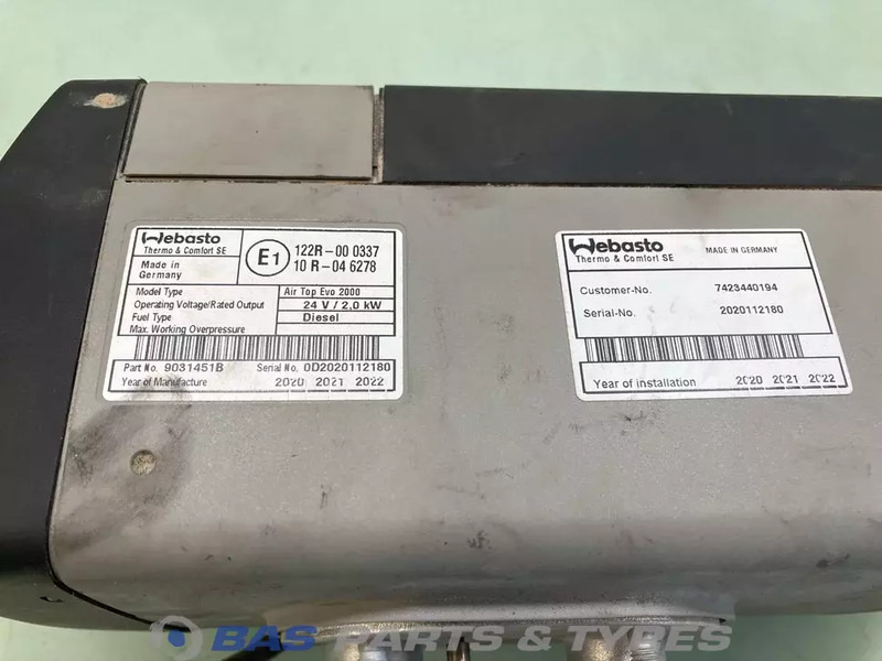 Webasto AirTop Evo 2000 Standkachel 7484544810 - Отопление/ Вентиляция для Грузовиков: фото 3 Webasto AirTop Evo 2000 Standkachel 7484544810 - Отопление/ Вентиляция для Грузовиков: фото 3