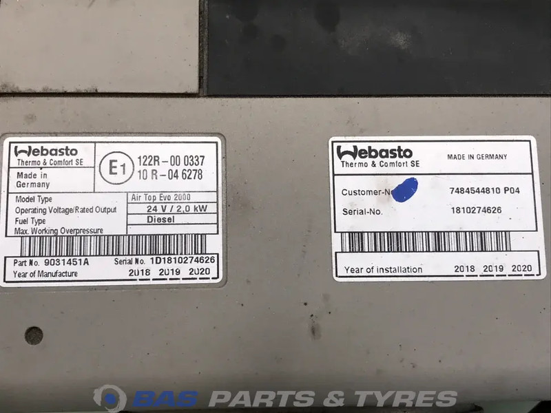 Webasto AirTop Evo 2000 Standkachel 7484544810 - Отопление/ Вентиляция для Грузовиков: фото 5 Webasto AirTop Evo 2000 Standkachel 7484544810 - Отопление/ Вентиляция для Грузовиков: фото 5